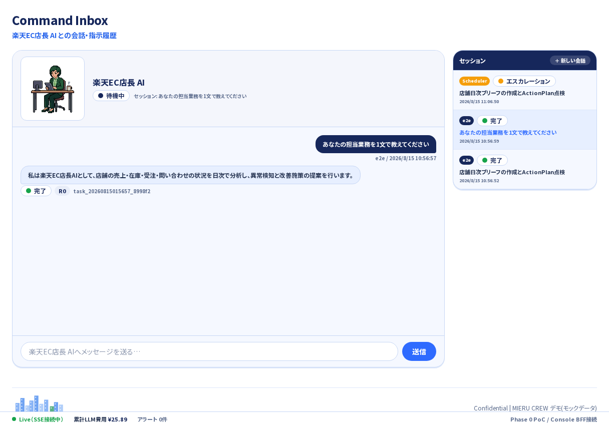 Command Inbox画面